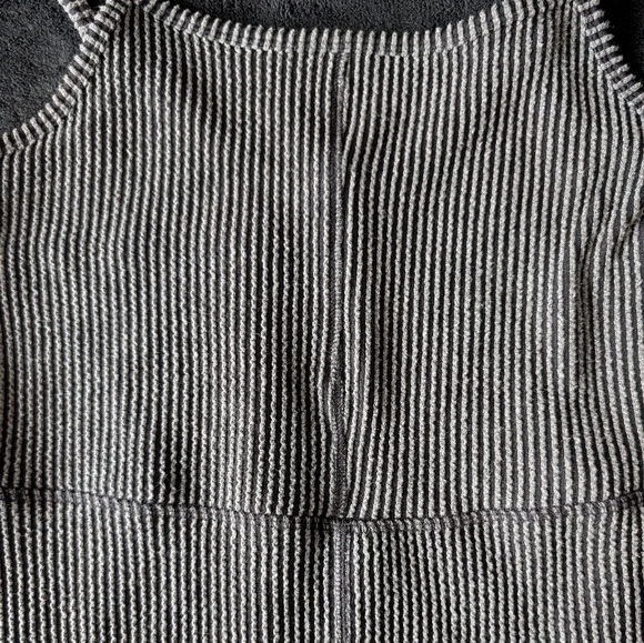 Ribbed Grey Black Cami Pant Wide Leg Jumpsuit Loungewear Elevated Basic Sz Large - Picture 6 of 14